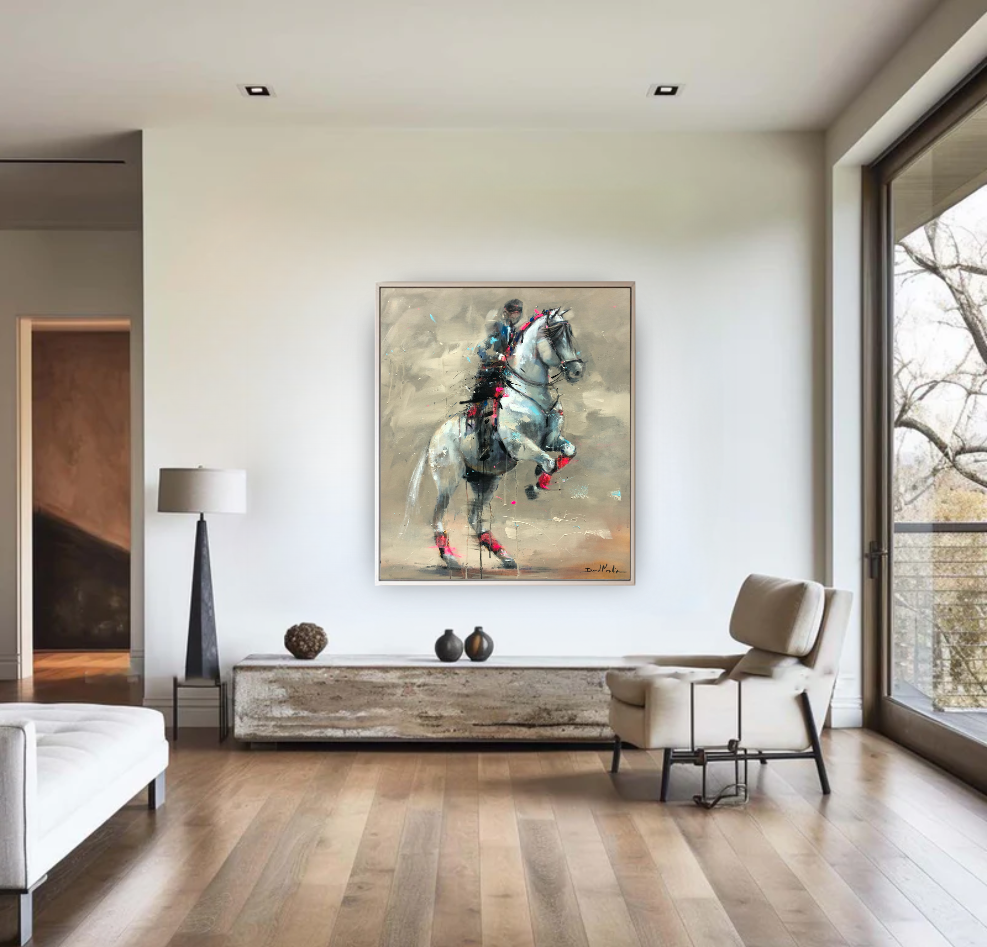 Poderoso, Horse Portrait on Canvas Queen Baeleit Art