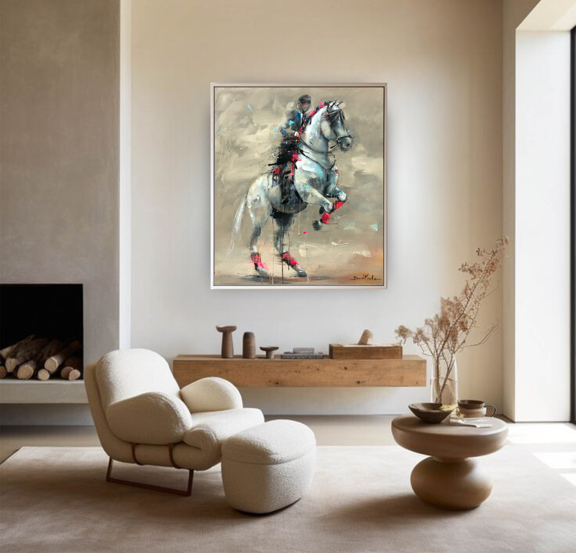 Poderoso, Horse Portrait on Canvas Queen Baeleit Art