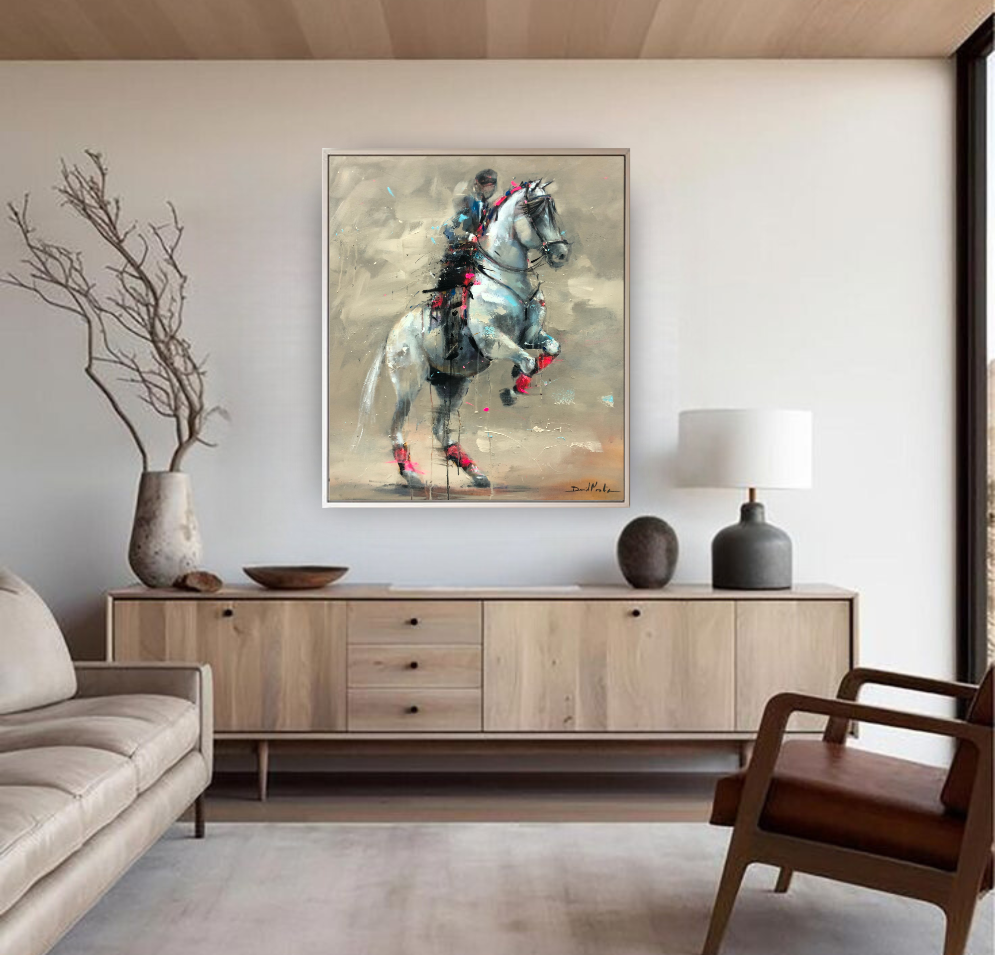 Poderoso, Horse Portrait on Canvas Queen Baeleit Art