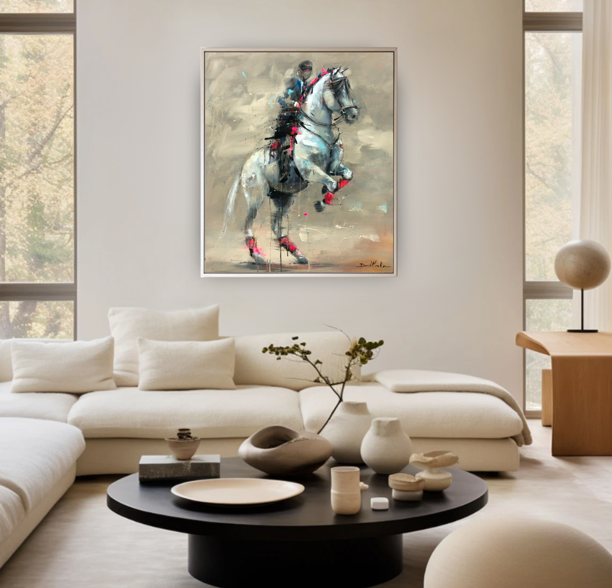 Poderoso, Horse Portrait on Canvas Queen Baeleit Art