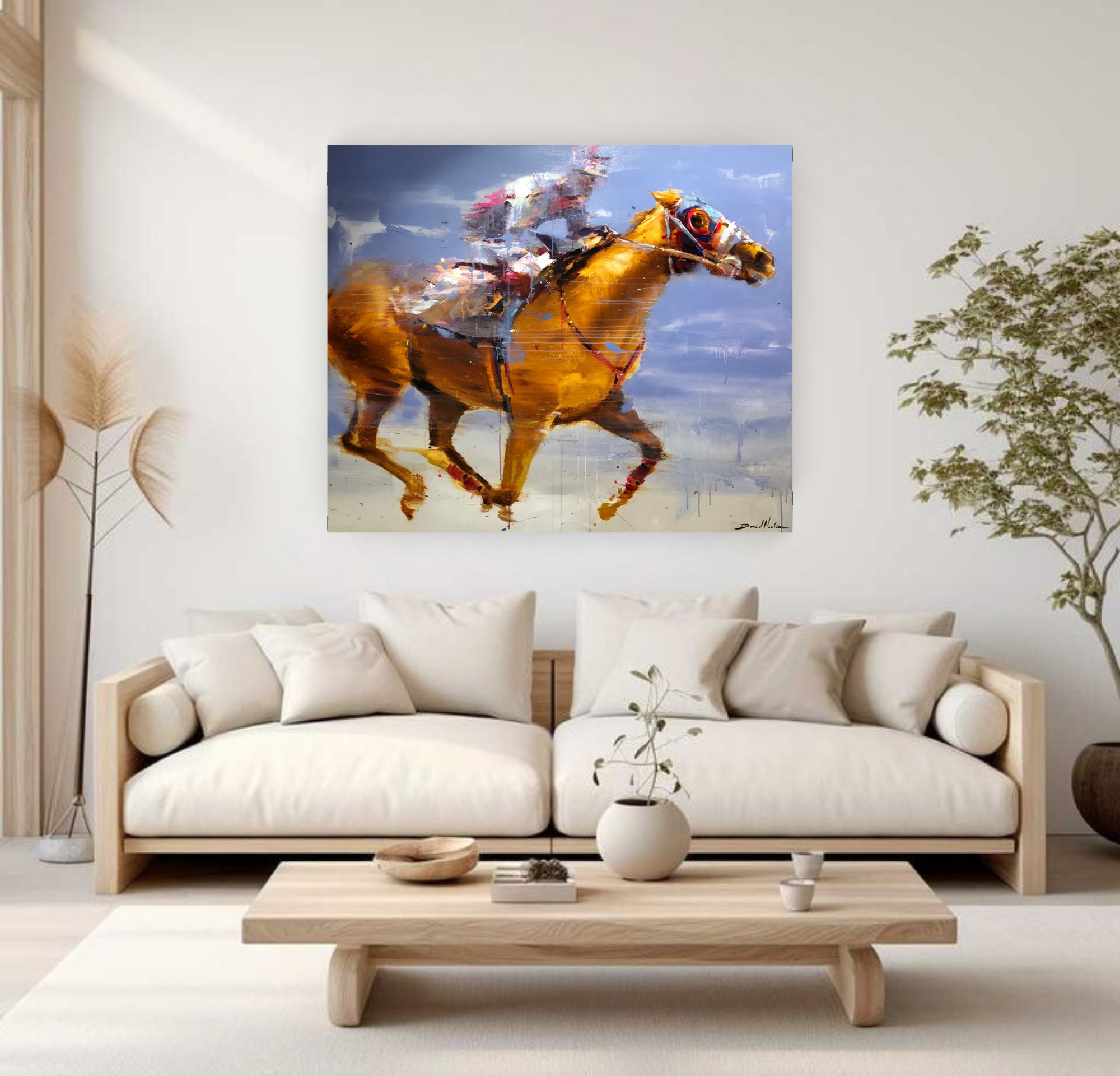 Race, Horse Portrait on Canvas Queen Baeleit Art
