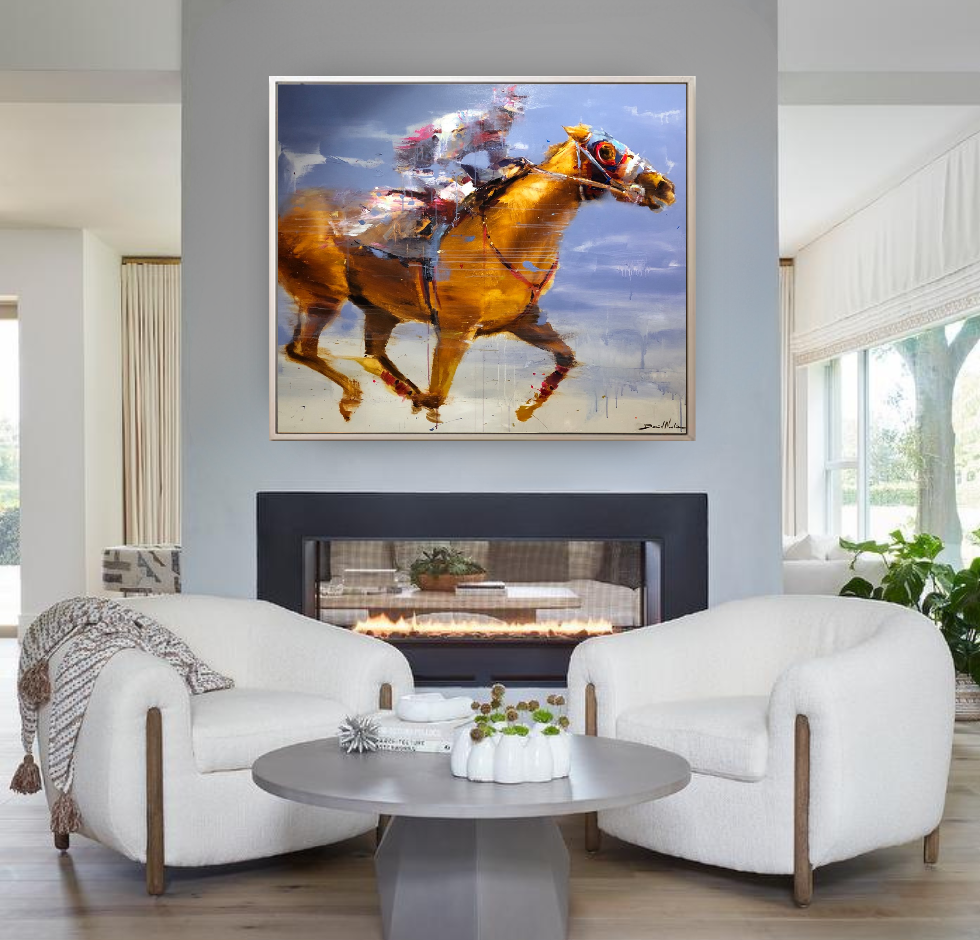 Race, Horse Portrait on Canvas Queen Baeleit Art