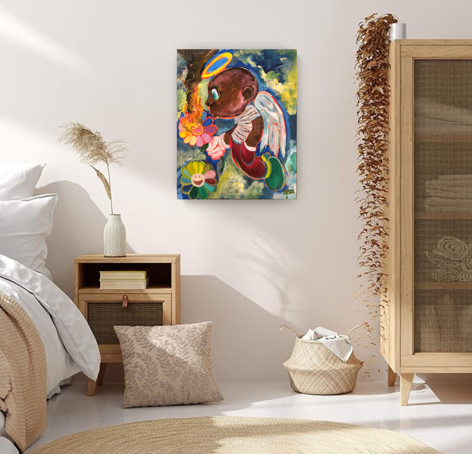 Upper Room, Acrylic Painting on Canvas Queen Baeleit Art