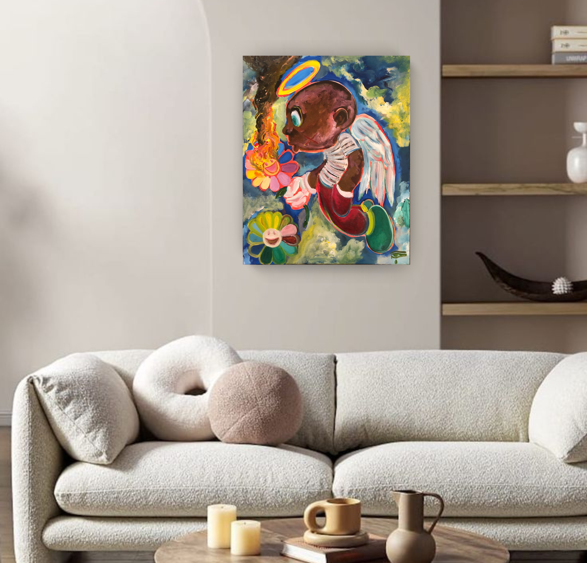 Upper Room, Acrylic Painting on Canvas Queen Baeleit Art