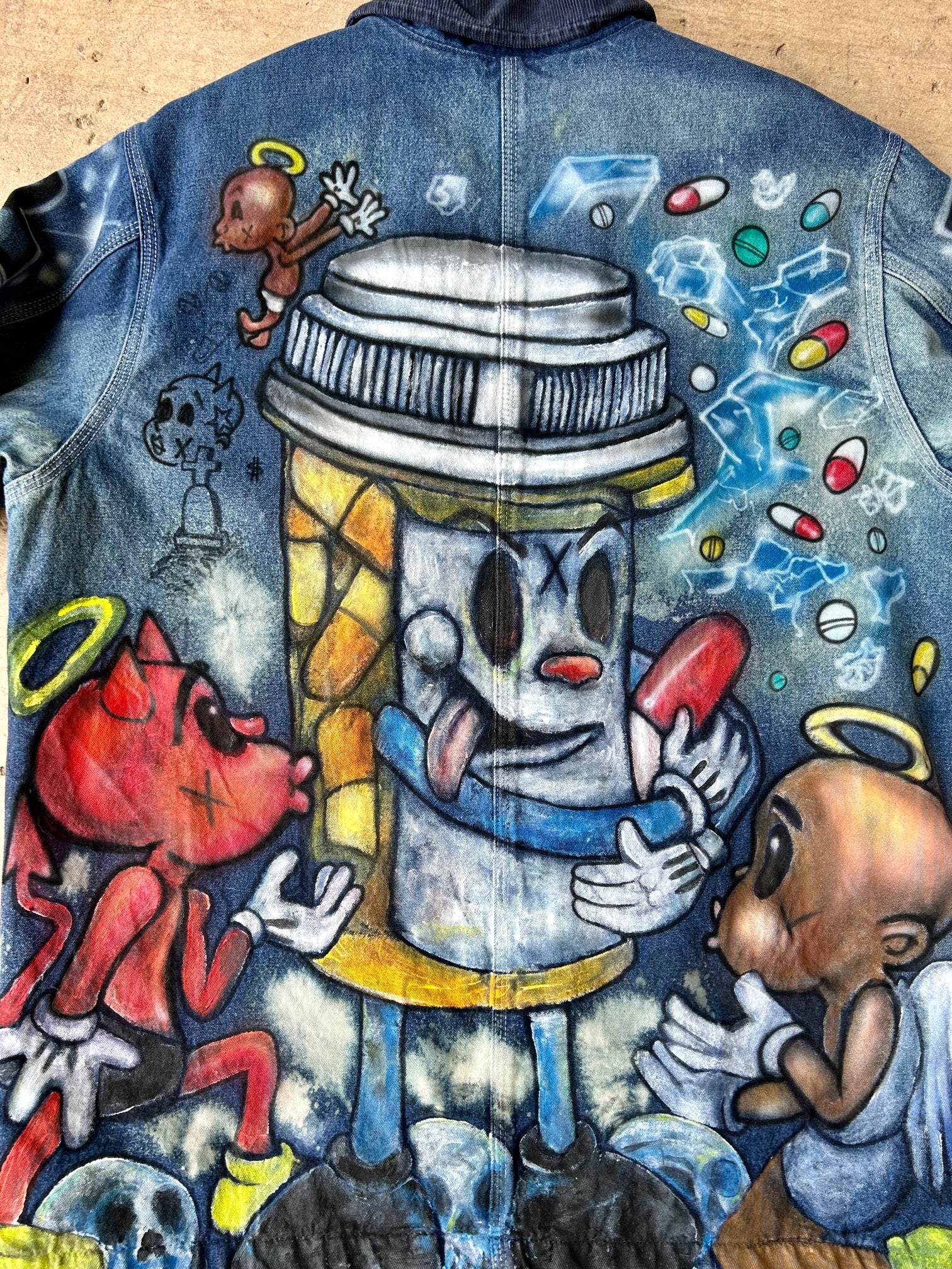 Custom Painted Graffiti Jacket Denim Dickies | Urbanwear