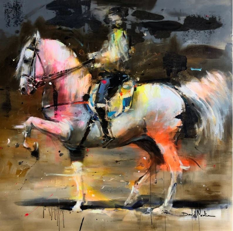 Elegante, Horse Portrait on Canvas Queen Baeleit Art