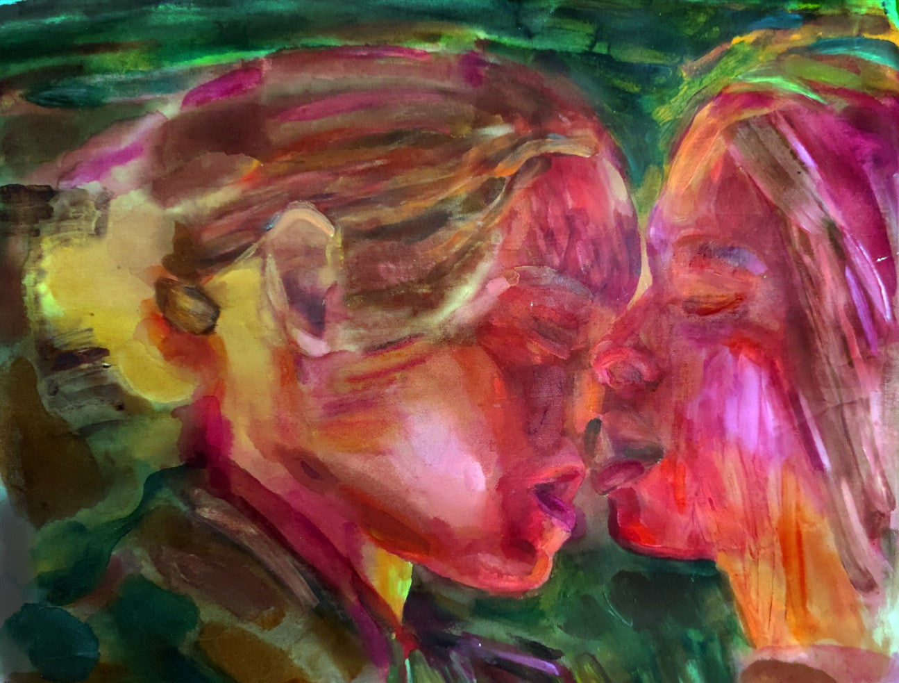 Couple #15, Original Watercolor on Paper Queen Baeleit Art