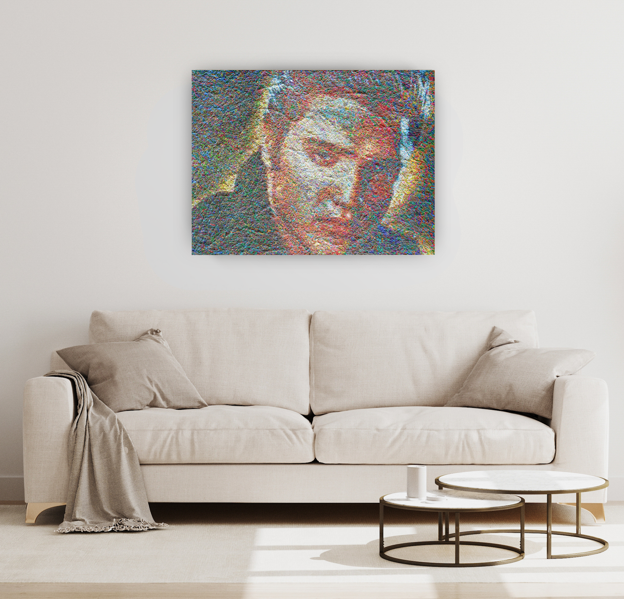 Elvis, Acrylic Painting on Canvas Queen Baeleit Art