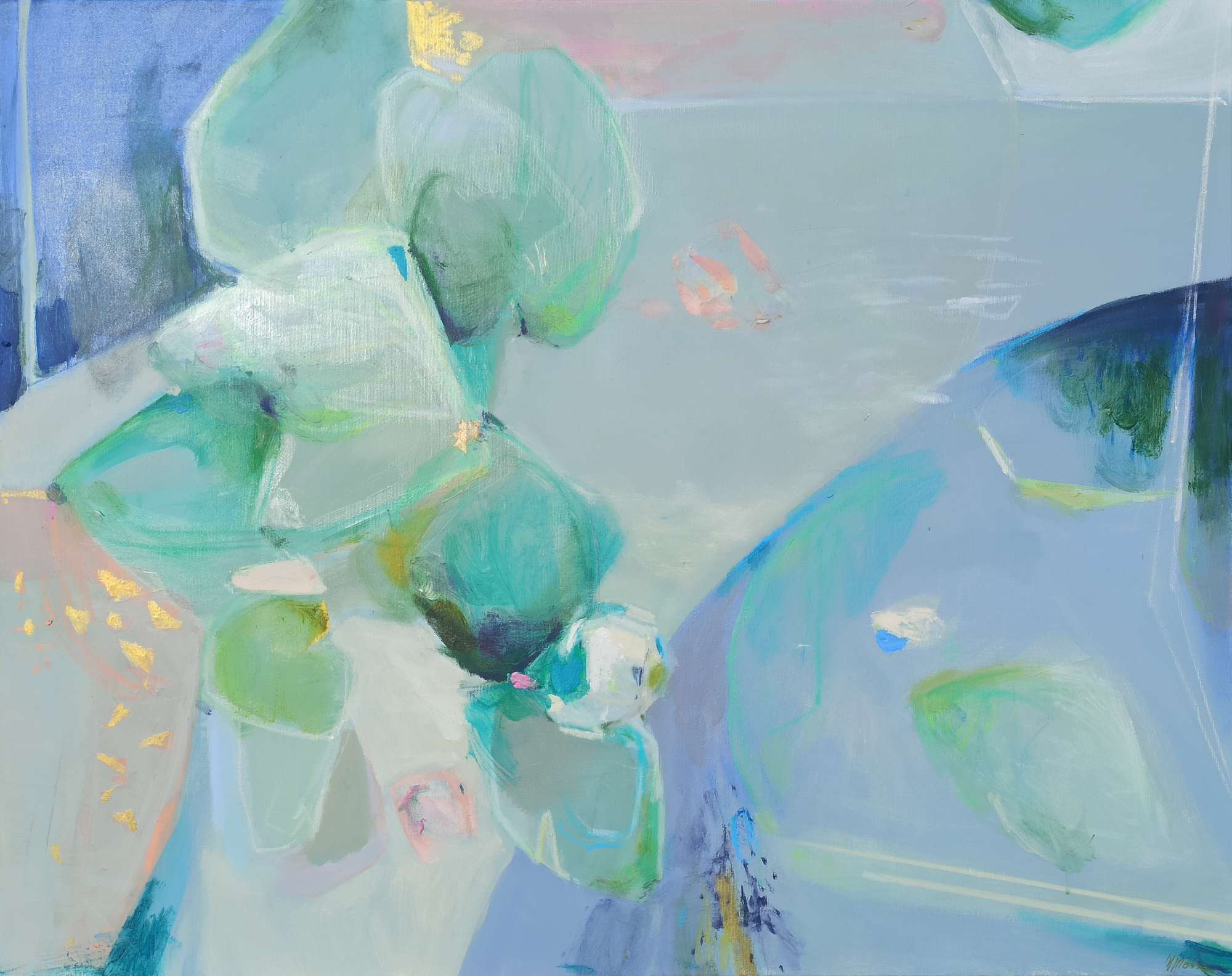 Floating Softly Pair, Original Mixed Media Abstract Queen Baeleit Art