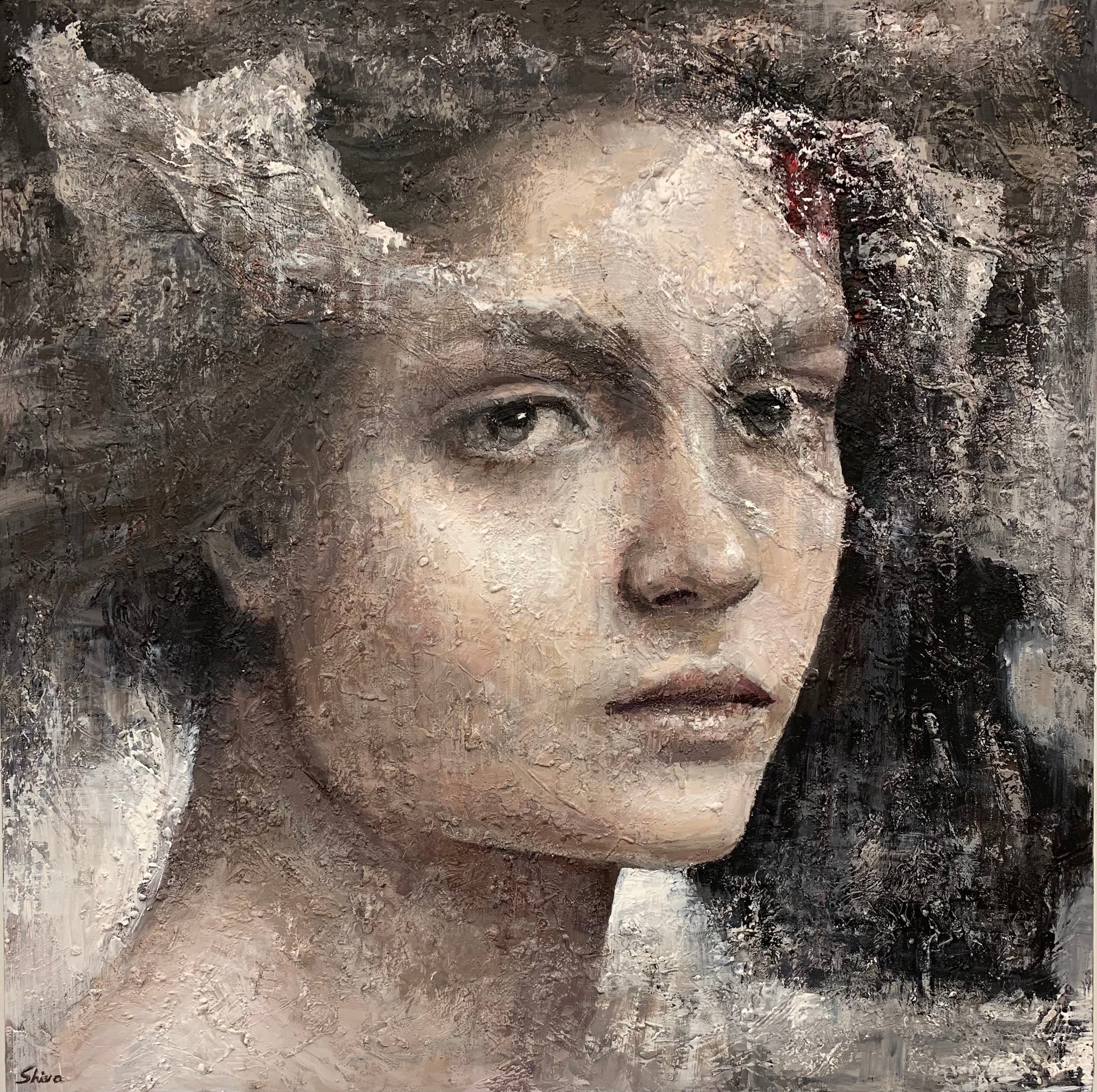 For Freedom, Original Portrait on Canvas Queen Baeleit Art