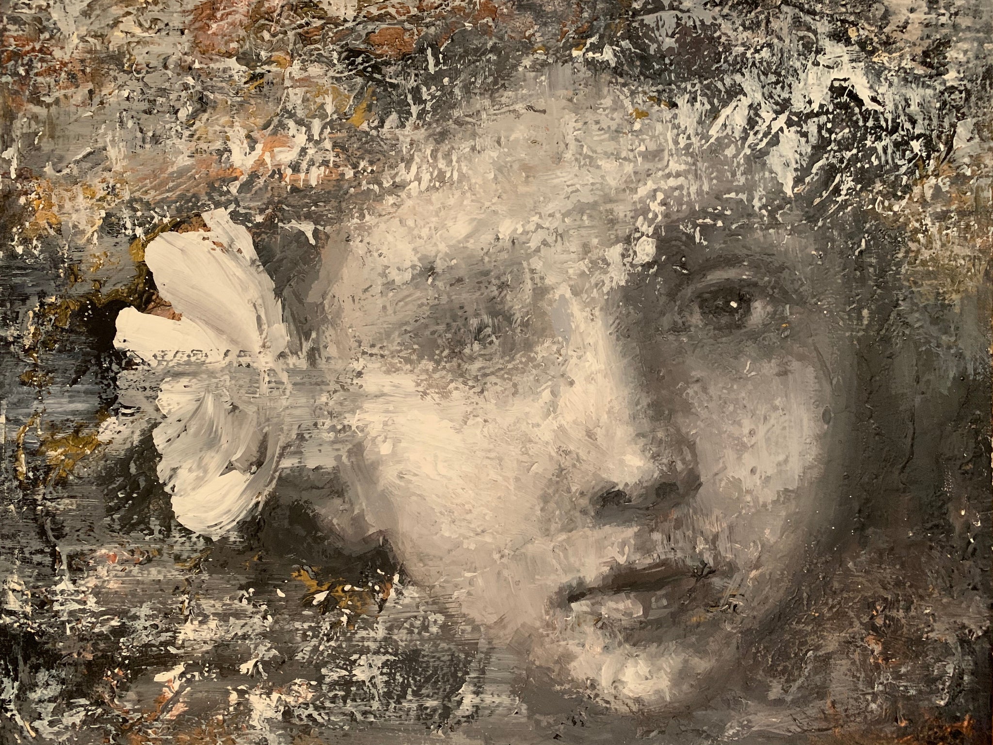 Forgotten Place, Portrait of Woman on Canvas Board Queen Baeleit Art