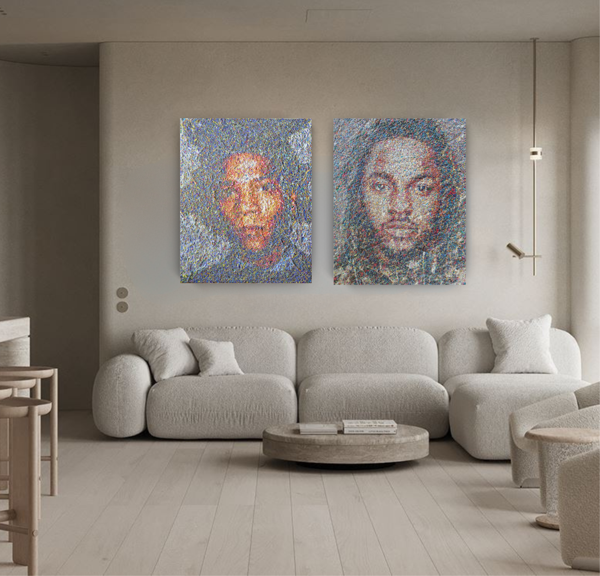 Icons, Ink and Acrylic Portraits on Canvas Queen Baeleit Art