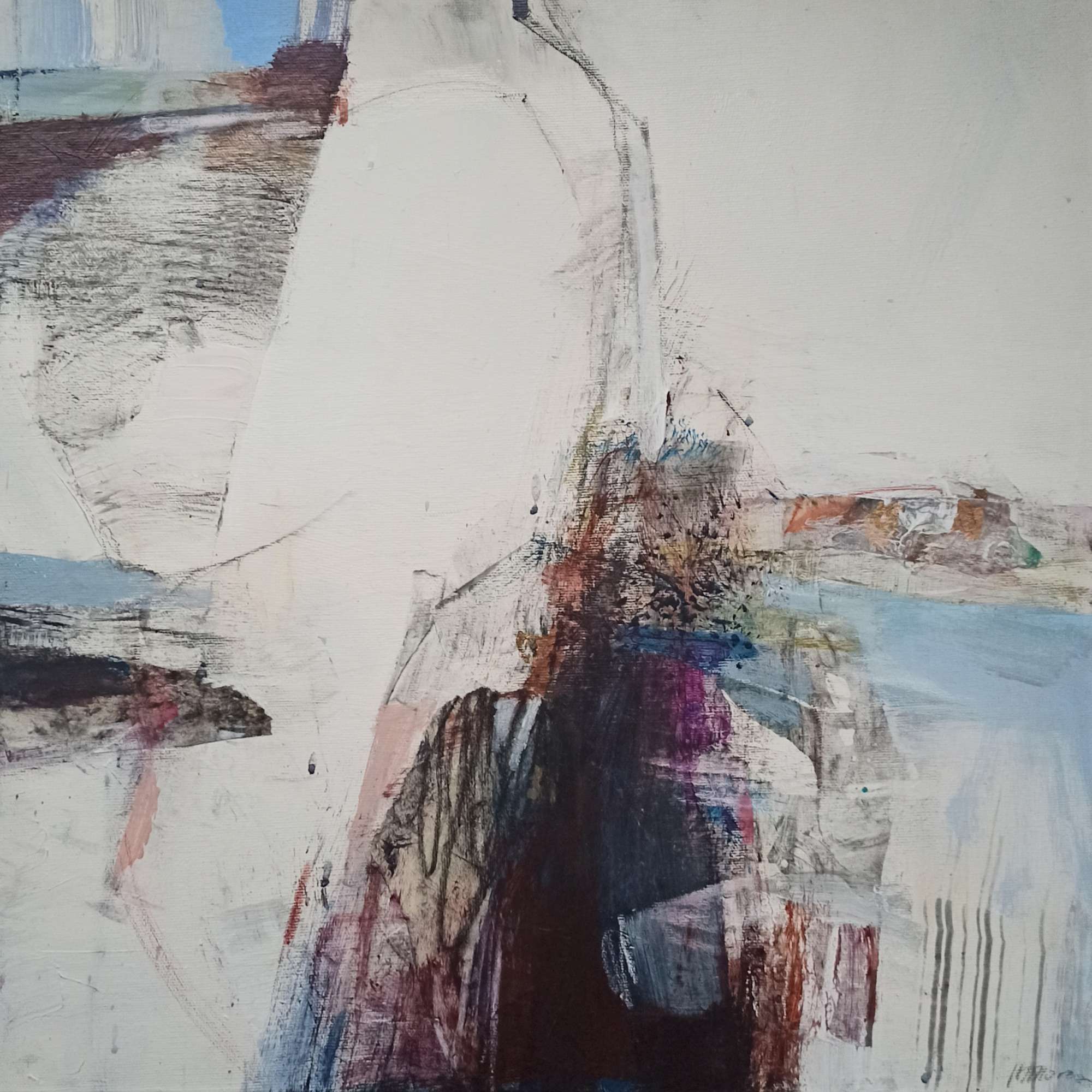 Interactions Pair, Original Mixed Media Abstracts Queen Baeleit Art