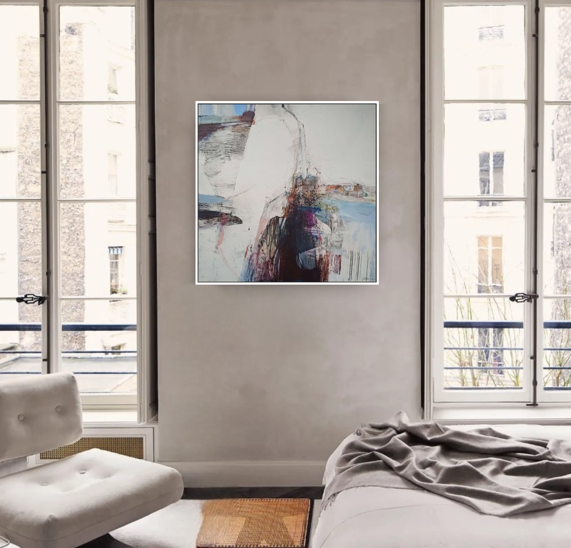 Interactions 2, Original Mixed Media Abstract Queen Baeleit Art