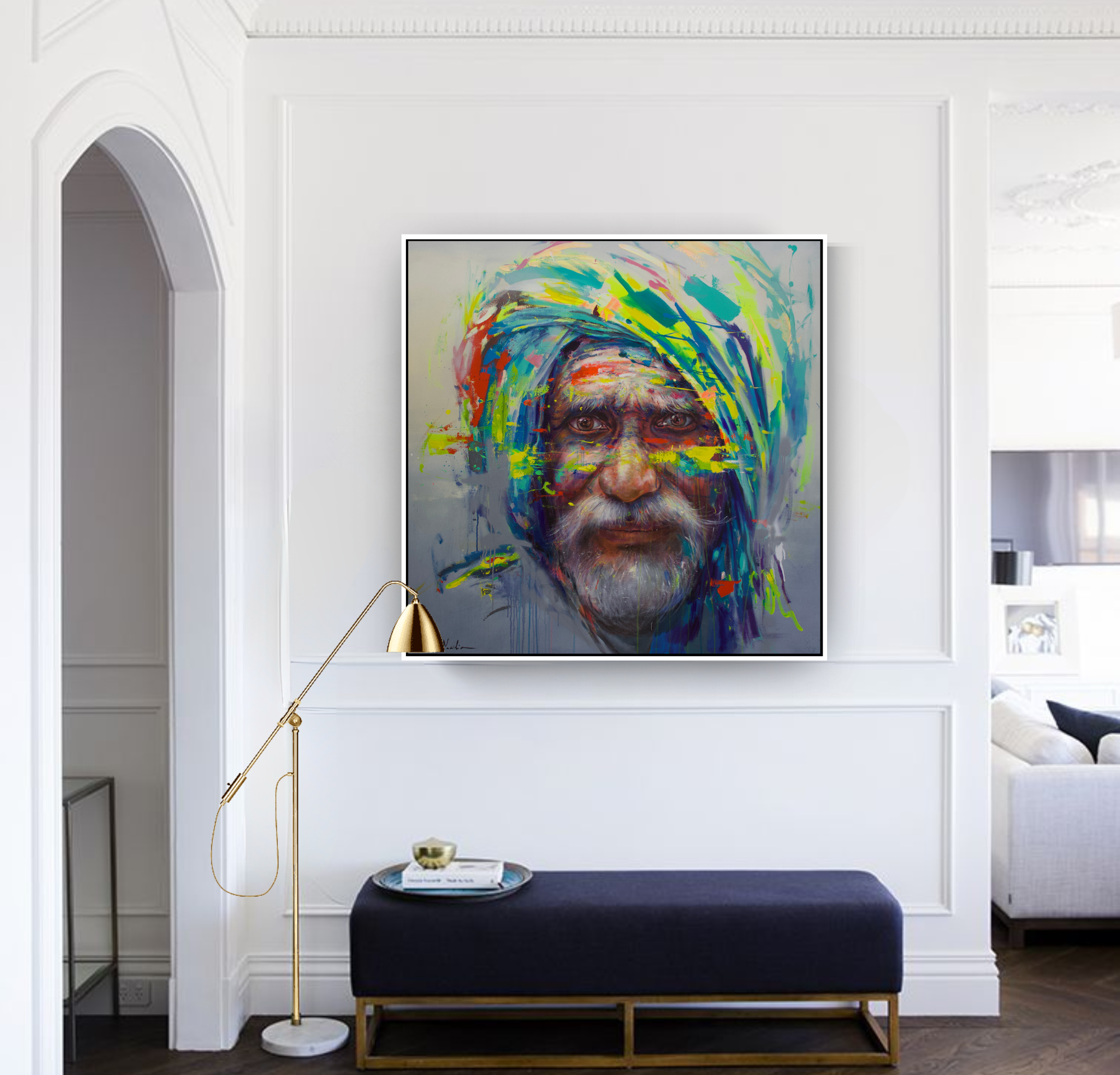 Madurez, Portrait of Man on Canvas Queen Baeleit Art