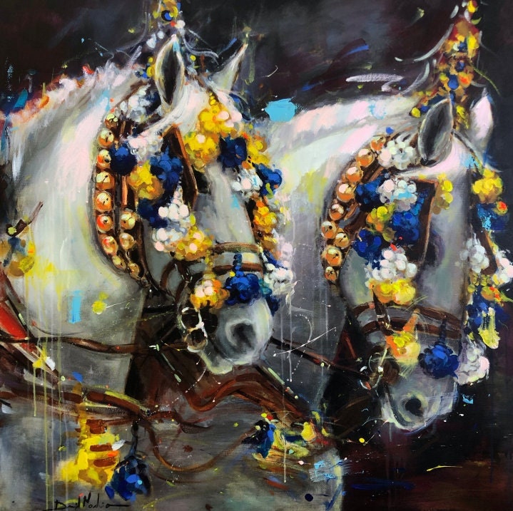 Sevillanos, Horse Portrait on Canvas Queen Baeleit Art